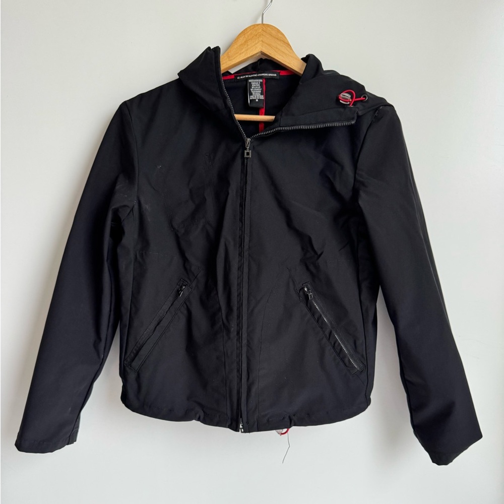 Le Jean De Marithé + François Girbaud Nylon Raincoat Jacket Black Women Medium